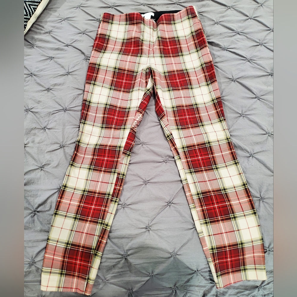 H&M Plaid Pull on Pants Size 10